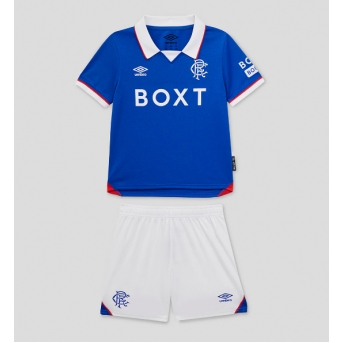 Billige Fotballdrakt Rangers Replika Hjemmedraktsett Barn 2025-26 Kortermet (med bukser)